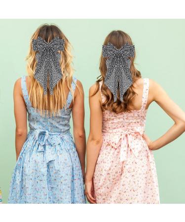 Wllhyf Large Bow Hair Clips - 90s Satin Hairpins for Women & Girls | Stylish Black French Band Accessories - Buy Online on GoSupps.com