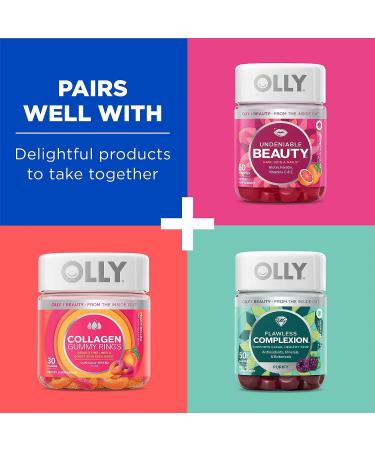 OLLY Glowing Skin Collagen Gummy with Hyaluronic Acid & Sea Buckthorn - Berry Chewable Supplement (120 Gummies) - Buy Online on GoSupps.com