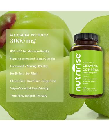 NutriRise Pure Garcinia Cambogia Extract - 120ct with 80% HCA - Weight Management, Appetite Control, Energy Metabolism - Carb Blocker Supplement - Buy Online on GoSupps.com