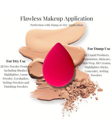 BWOW Makeup Sponge Beauty Blender Set: 2-Piece Premium Makeup Applicators in Wild Red - Latex-Free Hypoallergenic for Flawless Cream & Powder Application Super Soft High-Density Versatile Use - Buy Online on GoSupps.com