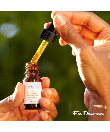 F'eDoren 20% Vitamin C Face Serum - Vitamin C Facial Serum with Hyaluronic Acid Green Tea Aloe Vera - 30 mL Aloe Vera Facial Serum - Made In Canada - Buy Online on GoSupps.com