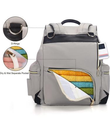 VS VOGSHOW Diaper Bag Backpack: Stylish & Durable Gray Maternity Nappy Bag - Buy Online on GoSupps.com