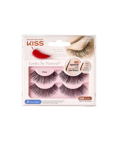 KISS Look So Natural Collection 2 pairs of false eyelashes Flirty easy to wear includes eyelash glue duo pack