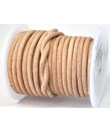 4 mm Natural Solid Round Leather Cord 10-Meters Spool - Buy Online on GoSupps.com