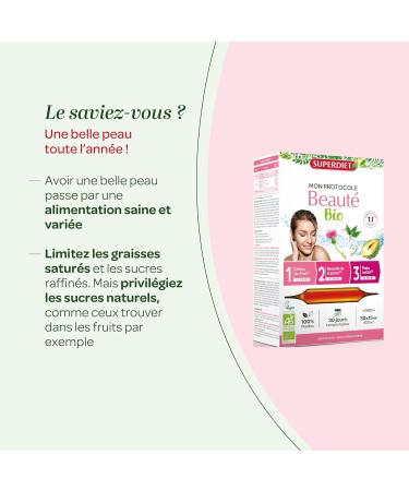 SUPERDIET - ORGANIC BEAUTY PROTOCOL - Skin beauty - 3 phases to enhance your skin - 30 ampoules of 15 ml - Buy Online on GoSupps.com