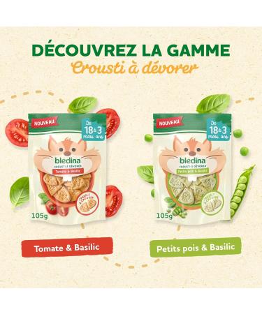 Bl dina Crousti D vorer D s 18 Mois Biscuit B b Texture Cracker Croquante et Forme Puzzle Ludique Recette C r ales Sans Sel Ajout pour Repas B b Petits Pois et Basilic Lot de 6x105g - Buy Online on GoSupps.com