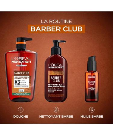 L'Or al Paris Men Expert Barber Club - Gel Douche homme 3-en-1 corps cheveux barbe - Grand format XXXL 1L - Buy Online on GoSupps.com