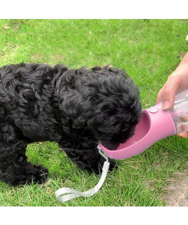 Nepfaivy 350ml Portable Dog Water Bottle & Feeder - Pink | Perfect for Hiking & Travel with Small Dogs - Buy Online on GoSupps.com
