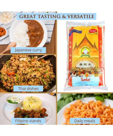 Sunlee Thai Jasmine Rice 5 lbs - Aromatic Long Grain White Rice for Vegans & Vegetarians - Gluten-Free Thai Hom Mali - Buy Online on GoSupps.com