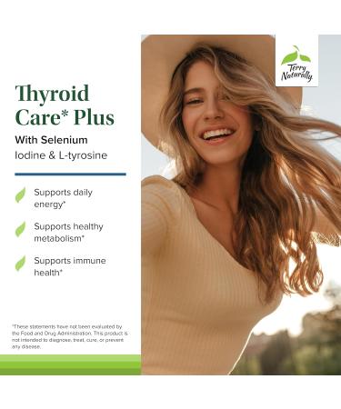 Terry Naturally Thyroid Care Plus - Supplement to Aid Thyroid - Dietary Supplement for Energy & Healthy Hair Support - Supplement with L-Tyrosine & Selenium - 60 Capsules (2 Pack) - Buy Online on GoSupps.com