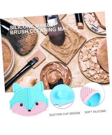 Buy Silicone Makeup Brush Cleaning Mat - Fox Scrub Tool for Effortless Brush Care 17x15cm Blue - Ideal for All Cosmetic Brushes - Buy Online on GoSupps.com