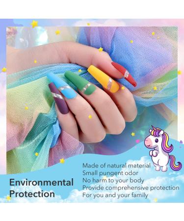 Aokitec 14Pcs Dip Powder Nail Kit - Rainbow Unicorn Collection for French Nails Art | Acrylic Dipping Powder Set with Base Top Coat and Activator - DIY Salon Quality - Buy Online on GoSupps.com