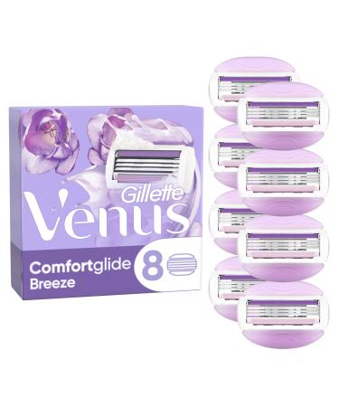 Gillette Venus Comfortglide Breeze spare parts for women's razors 8 pieces refill packs for smooth clean and durable hair removal