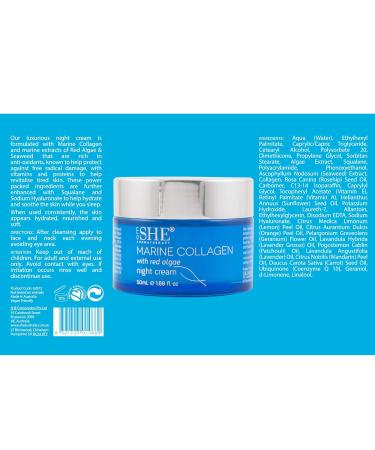Om She Aromatherapy Marine Collagen Night Cream with Red Algae | Buy Internationally - Buy Online on GoSupps.com