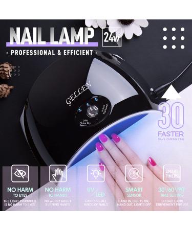 Gellen 10 Colors Gel Nail Polish Starter Kit with UV/LED Light, 24W Nail Dryer | DIY Home/Salon Manicure Set - Neon Rainbow Summer Nail Polish Gift for Her - Buy Online on GoSupps.com