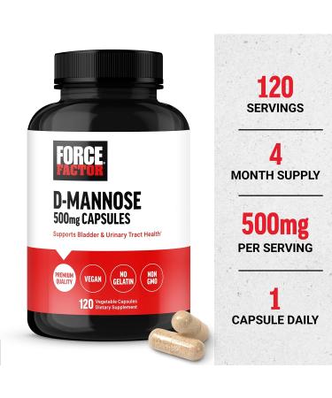 Buy FORCE FACTOR D Mannose 500mg - Premium Urinary Tract Health Supplement for Men & Women Vegan Non-GMO - 120 Capsules - Buy Online on GoSupps.com