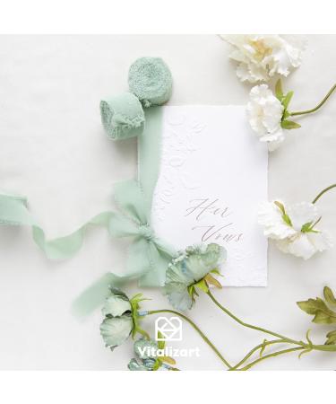 Vitalizart Ivory White Chiffon Silk Ribbon - 3 Rolls of Eco-Friendly Fringe Fabric for Wedding Decor & Gifts - 21Yd Total - Buy Online on GoSupps.com