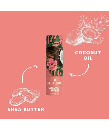Orientana Coconut Sweet Lip Balm | Vegan Bio 98% | Moisturizing Lip Care with Shea Butter & Vitamin E | Natural Cosmetics for Dry Lips - 4.2g - Buy Online on GoSupps.com
