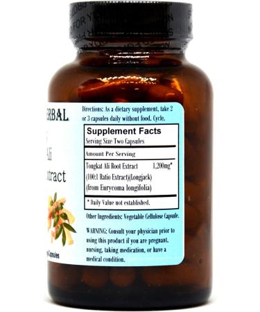 Tongkat Ali 100:1 Extract Powder 600mg - High Potency Longjack 60 Veggie Capsules for Health & Endurance - Non-GMO Gluten-Free No Fillers - Buy Online on GoSupps.com