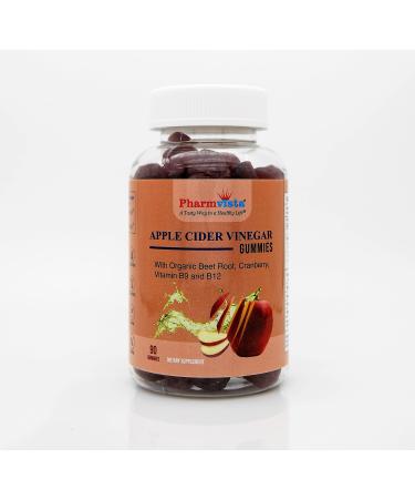 Pharmvista Apple Cider Vinegar Gummies - Energy Metabolism Digestive Health - Made in USA - 90ct