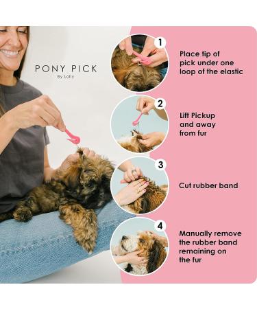 PET Pick by Pony Pick - Pet Hair Elastic Cutter | 3 Pack with 50 Clear Elastics - Grooming Tool for Dogs & Pets - Buy Online on GoSupps.com