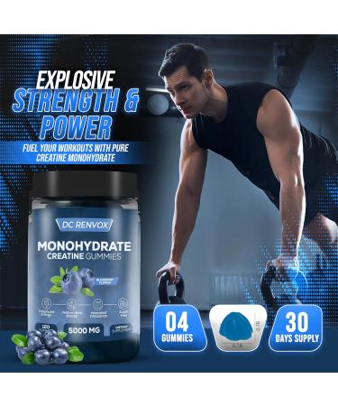 DC Renvox Creatine Monohydrate Gummies Complex 5000 MG for Men & Women Preworkout Gummy with L-Carnitine Taurine & Vitamin B12 for Muscle Growth Strength & Energy Support Flavored and Chewable - Buy Online on GoSupps.com