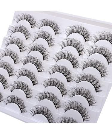 Outopen 14 Pairs D Curl Faux Mink False Eyelashes - 3D Fluffy Wispy Volume Pack - Buy Online on GoSupps.com