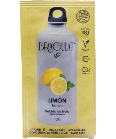  BRAGULAT BRAGULAT Lemon Fruit Drink | Instant Powdered Drinks & Refreshments | Sugar Free & Vitamin C Flavours | Lemon Flavoured Water | 15 Bags - Buy Online on GoSupps.com