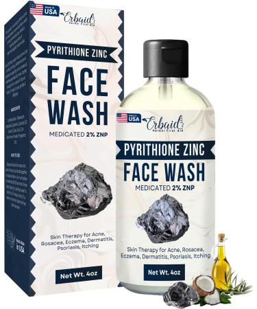 Pyrithione Zinc Face Wash | 2% ZnP Zinc Soap Skin Therapy Body Cleanser for Acne Rosacea Eczema Dermatitis Psoriasis Itching | Cleansing Calming Facial Wash | Zinc Face & Body Wash Made in USA