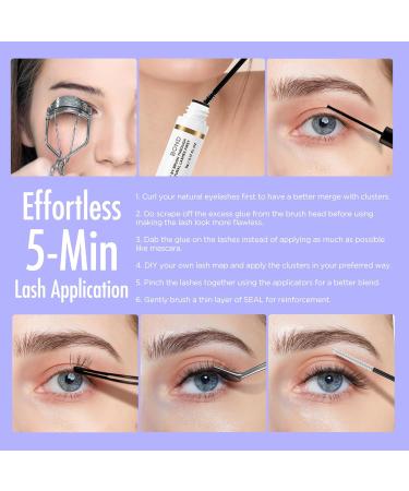 Beyelian D+ Curl Cluster Eyelashes | 84 PCs 0.07mm Mixed DIY Extensions | Super Thin Black Band - Perfect for Home Use - Buy Online on GoSupps.com