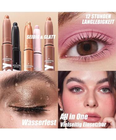  EONFAVE Matte Eyeshadow Pencil Waterproof Durable Waterproof Cream Pink Eyeshadow 2025 Latest Eyeshadow Stick Pencil Highlighting Pigment Highlight Eye Cream for Eye Crease Free - Buy Online on GoSupps.com