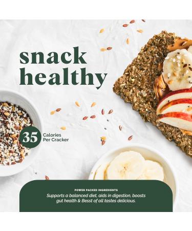 Organic High-Fiber Everything Bagel Crackers | Non-GMO Crispbread for Vegan, Paleo & Low-Carb Diets | 60 Crackers, 3.38 Ounce (Pack of 5) | Bessties! - Buy Online on GoSupps.com