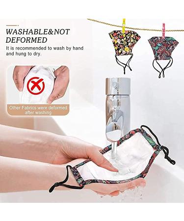 Face Masks with Nose Wire Washable UK Women 3 Layers 100% Cotton Face Masks for Glasses Wearers | Reusable | Breathable | Filter Pocket | Adjustable air loops (2 x Masks) (Floral - O) - Buy Online on GoSupps.com