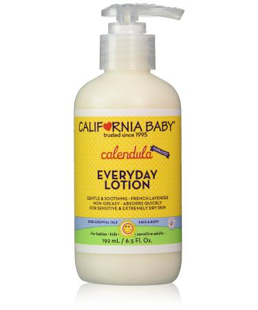 California Baby Calendula Everyday Lotion (6.5 ounces) Moisturizer for Dry, Sensitive Skin | Post Bath and Diaper Changing | Non-Greasy, Fast-Absorbing Formula