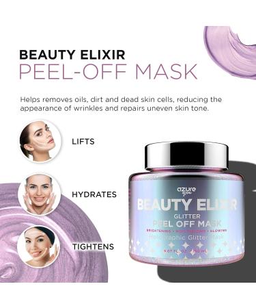 AZURE Beauty Elixir Holographic Peel Off Face Mask | Moisturizing & Anti-Aging | Reduces Wrinkles Acne Scars & Blackheads | 150mL / 5.07 fl.oz - International Shipping Available - Buy Online on GoSupps.com