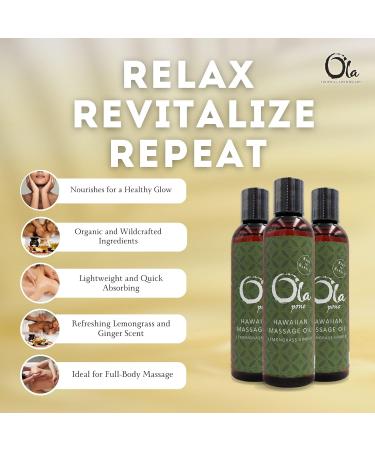 Ola Tropical Apothecary Lemongrass Ginger Massage Oil - 4 fl oz 4 Fl Oz (Pack of 1) - Buy Online on GoSupps.com