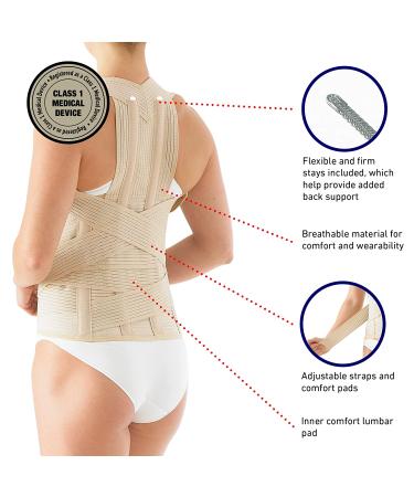 Neo G Dorsolumbar Support Brace for Early Kyphosis & Rounded Shoulders - Posture Correction & Lumbar Support - X-Large Tan - 39.4-45.3 Inches - Buy Online on GoSupps.com