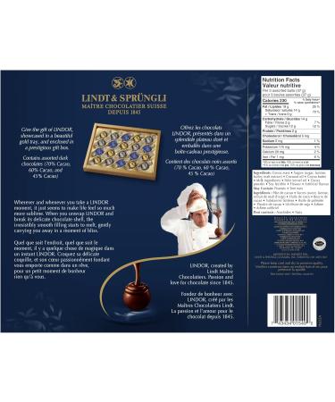 Lindt LINDOR Prestige Assorted Dark Chocolate Truffles 247-Gram Gift Box - Buy Online on GoSupps.com