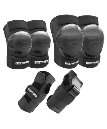 BODYPROX Knee Pads Elbow Pads Wrist Guards Set for Inline Skating, Skateboarding, Roller Derby, BMX Ride, and Rollerblading. Small