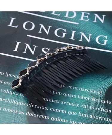 Aneneiceera Bride Wedding Hair Comb Clip Black Hair Side Combs Four-Leaf Clover Hair Comb Hair Tools Decorative Daily Wearing Hair Piece Hair Accessories for Women and Lady Girls(Style A) - Buy Online on GoSupps.com