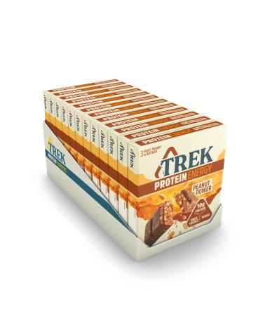 TREK Peanut Power High Protein Energy Bar - Plant Based - Gluten Free - Natural Ingredients - 55g x 36 bars Peanut Power single