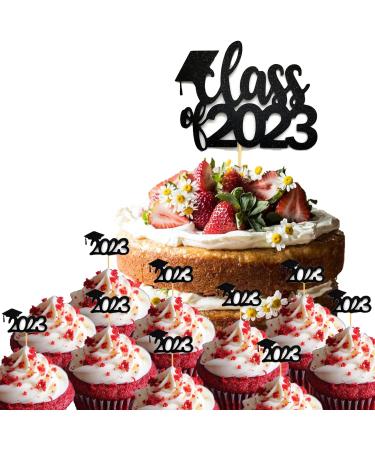 Graduation Cake Toppers 2023-11Pcs Graduation Cake Decoration Congrats Grad Cake Topper with Graduation Confetti Class of 2023 Graduation Cupcake Toppers for 2023 Graduation Party Supplies Black - Buy Online on GoSupps.com