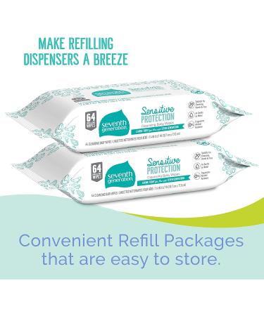 Seventh Generation Baby Wipes Unscented & Sensitive 64 Count (Pack of 4) - Gentle & Hypoallergenic - Buy Online on GoSupps.com