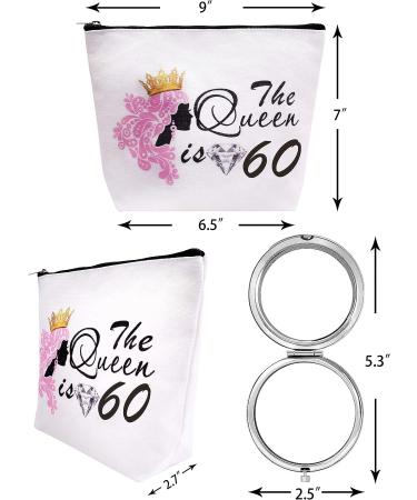 60th Birthday Silver Mirror and Makeup Bag Set for Women | Ideal 60th Years Birthday Gift Ideas - Buy Online on GoSupps.com