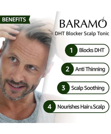 BARAMO DHT Blocker Scalp Tonic for Hair Growth - 14+ Botanical Ingredients - Men & Women (3.4 Fl Oz) - Buy Online on GoSupps.com