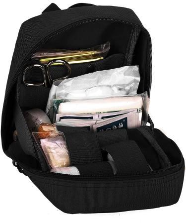 HuntVP Tactical Empty First Aid Bag - Waterproof Molle Pouch with Red Cross Patch for Camping & Outdoor Emergency - 1000D Black Military Gear - Buy Online on GoSupps.com