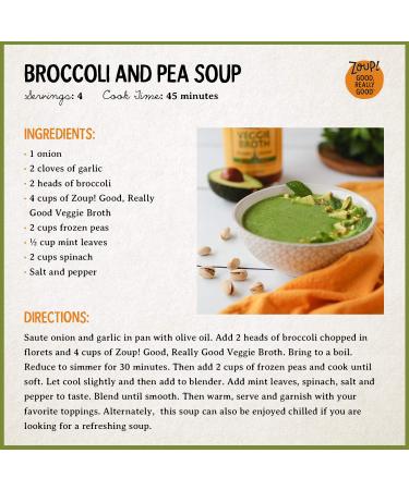 Zoup! Vegan Vegetable Broth - Gluten Free & Low Calorie - 6-Pack (32 oz) - Perfect for Soups & Gravy - Buy Online on GoSupps.com