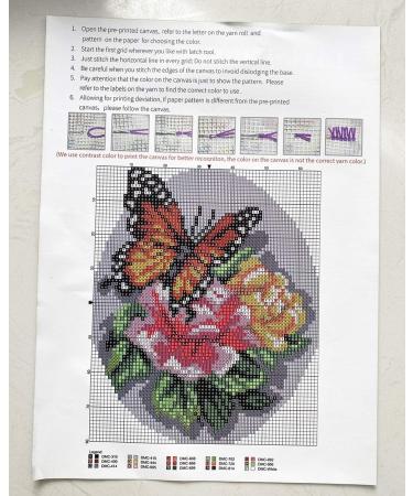 Floral Butterfly Latch Hook Rug Kit - 20.4X20.4 in | MeetBSelf - Buy Online on GoSupps.com