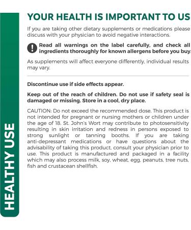 St. John's Wort 900mcg Hypericin - 120 Capsules | Non-GMO Extract Supplement 500mg - Oil-Free Formula - Buy Online on GoSupps.com