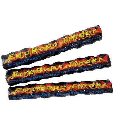 Coopers Bay FireRope Tinder Fire Starter - The Ultimate Weatherproof Firestarting Material - Eazy to Light Tinder Sticks for your Camping and Hiking Survival Kit or Doomsday Preppers Supplies for your Camping and Hiking Survival Kit or Doomsday Preppers S